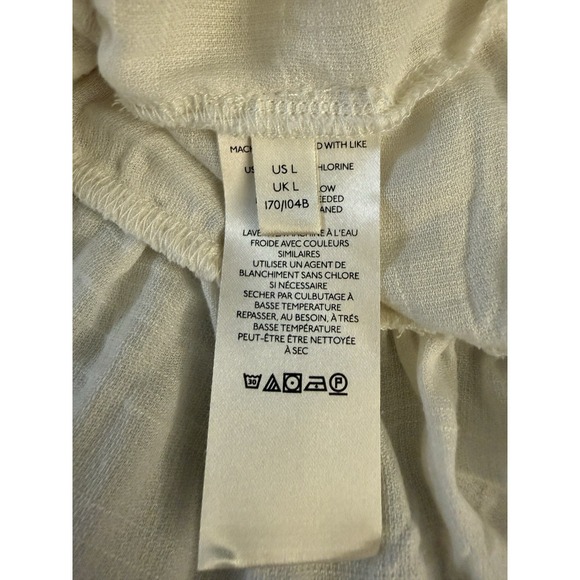 Free People Large Boho Cream Lace Tunic Shift Dress Fairy Festival Swim Pockets - Picture 8 of 9